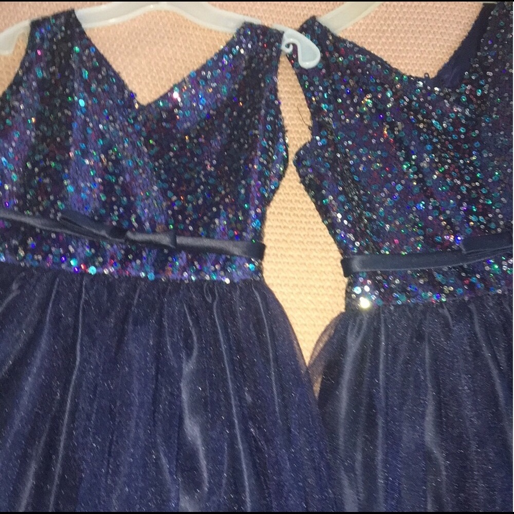 Blue Sequin Navy Blue Dress